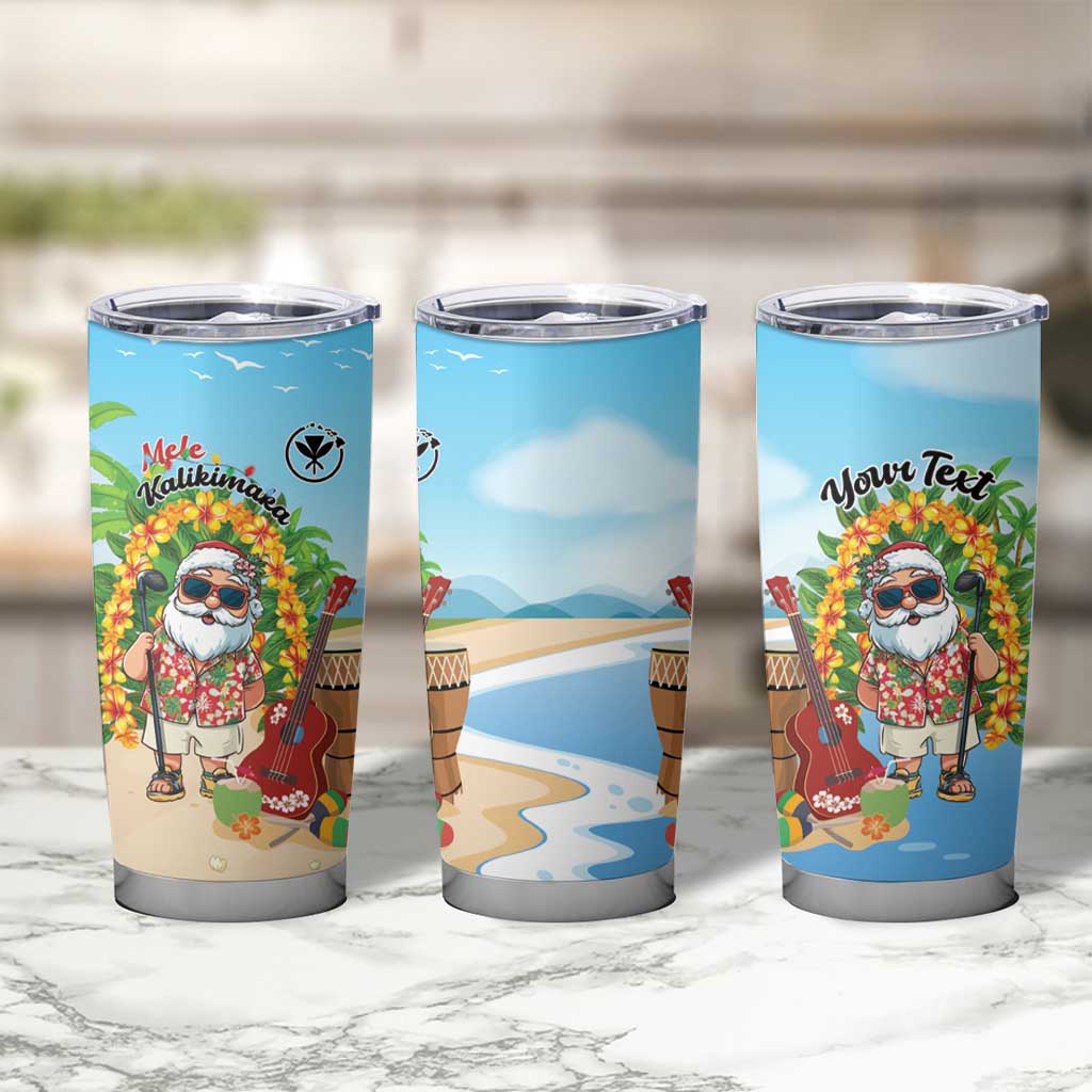 Personalized Hawaii Golf Christmas Tumbler Cup Mele Kalikimaka Funny Golfer Santa - Wonder Print Shop