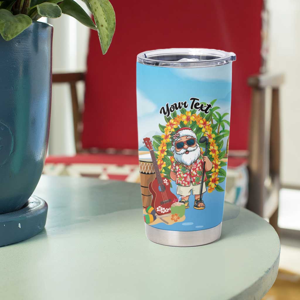 Personalized Hawaii Golf Christmas Tumbler Cup Mele Kalikimaka Funny Golfer Santa - Wonder Print Shop