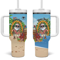Personalized Hawaii Golf Christmas Tumbler With Handle Mele Kalikimaka Funny Golfer Santa - Wonder Print Shop