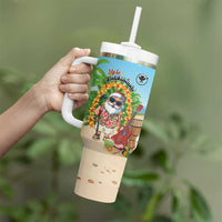 Personalized Hawaii Golf Christmas Tumbler With Handle Mele Kalikimaka Funny Golfer Santa - Wonder Print Shop