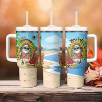 Personalized Hawaii Golf Christmas Tumbler With Handle Mele Kalikimaka Funny Golfer Santa - Wonder Print Shop