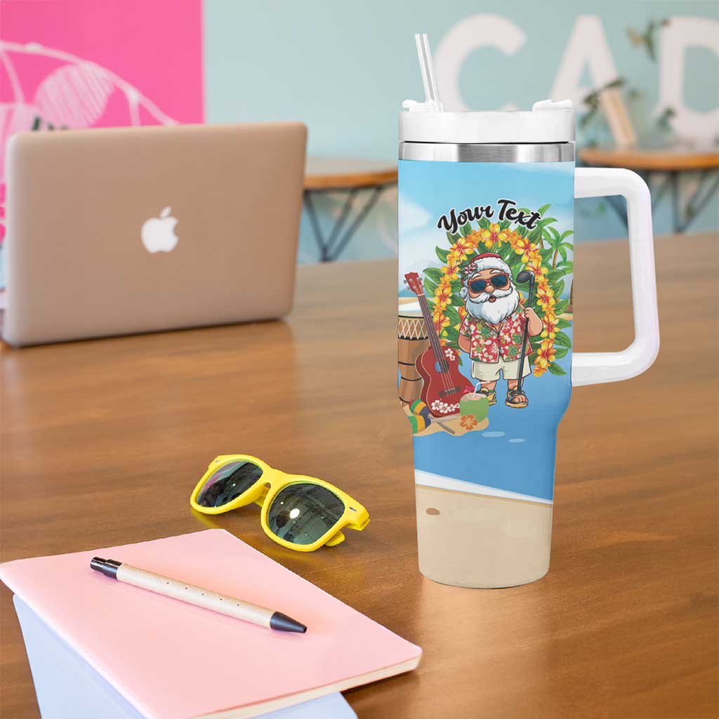 Personalized Hawaii Golf Christmas Tumbler With Handle Mele Kalikimaka Funny Golfer Santa - Wonder Print Shop