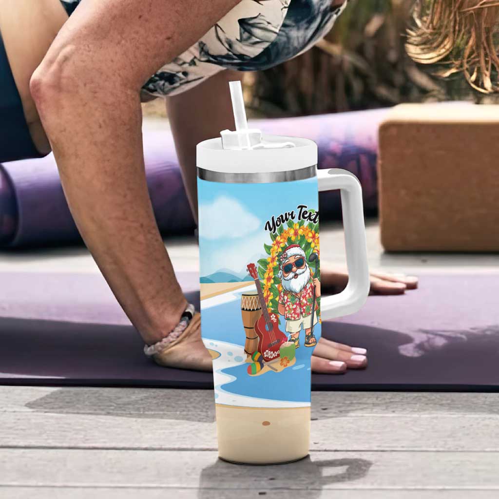 Personalized Hawaii Golf Christmas Tumbler With Handle Mele Kalikimaka Funny Golfer Santa - Wonder Print Shop