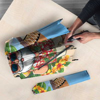 Hawaii Golf Christmas Umbrella Mele Kalikimaka Funny Golfer Santa - Wonder Print Shop