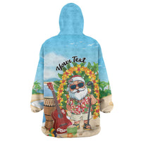 Personalized Hawaii Golf Christmas Wearable Blanket Hoodie Mele Kalikimaka Funny Golfer Santa - Wonder Print Shop