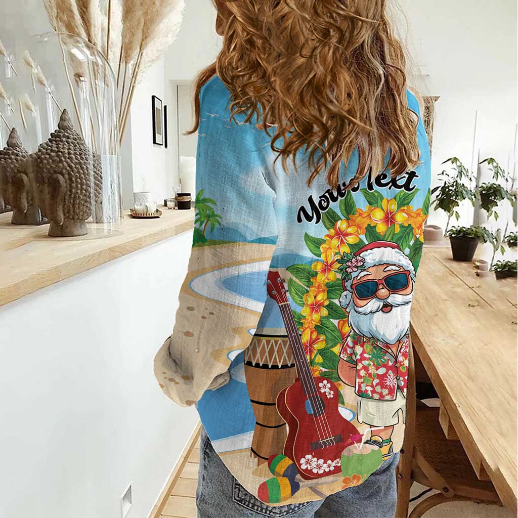 Personalized Hawaii Golf Christmas Women Casual Shirt Mele Kalikimaka Funny Golfer Santa - Wonder Print Shop