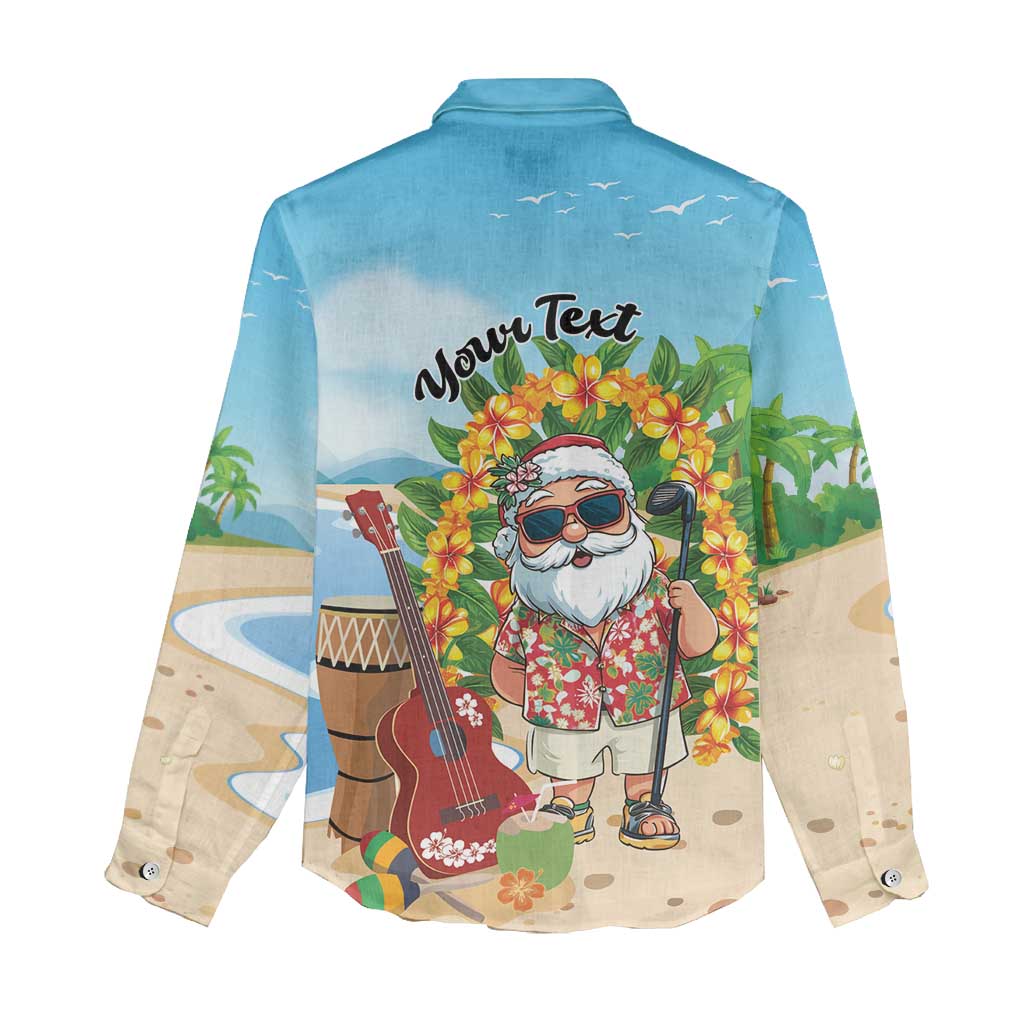 Personalized Hawaii Golf Christmas Women Casual Shirt Mele Kalikimaka Funny Golfer Santa - Wonder Print Shop