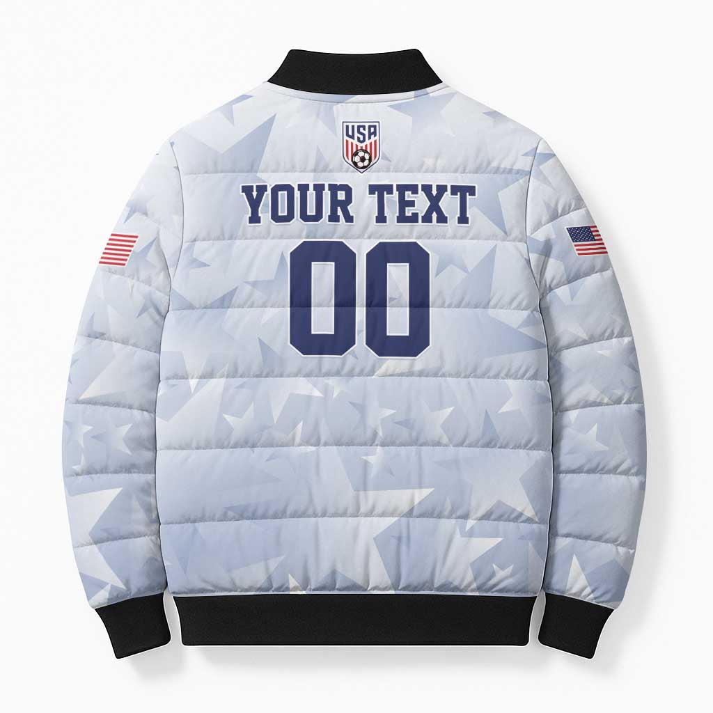 Custom USA Soccer Team 2026 Bomber Puffer Jacket One Nation One Team - Wonder Print Shop