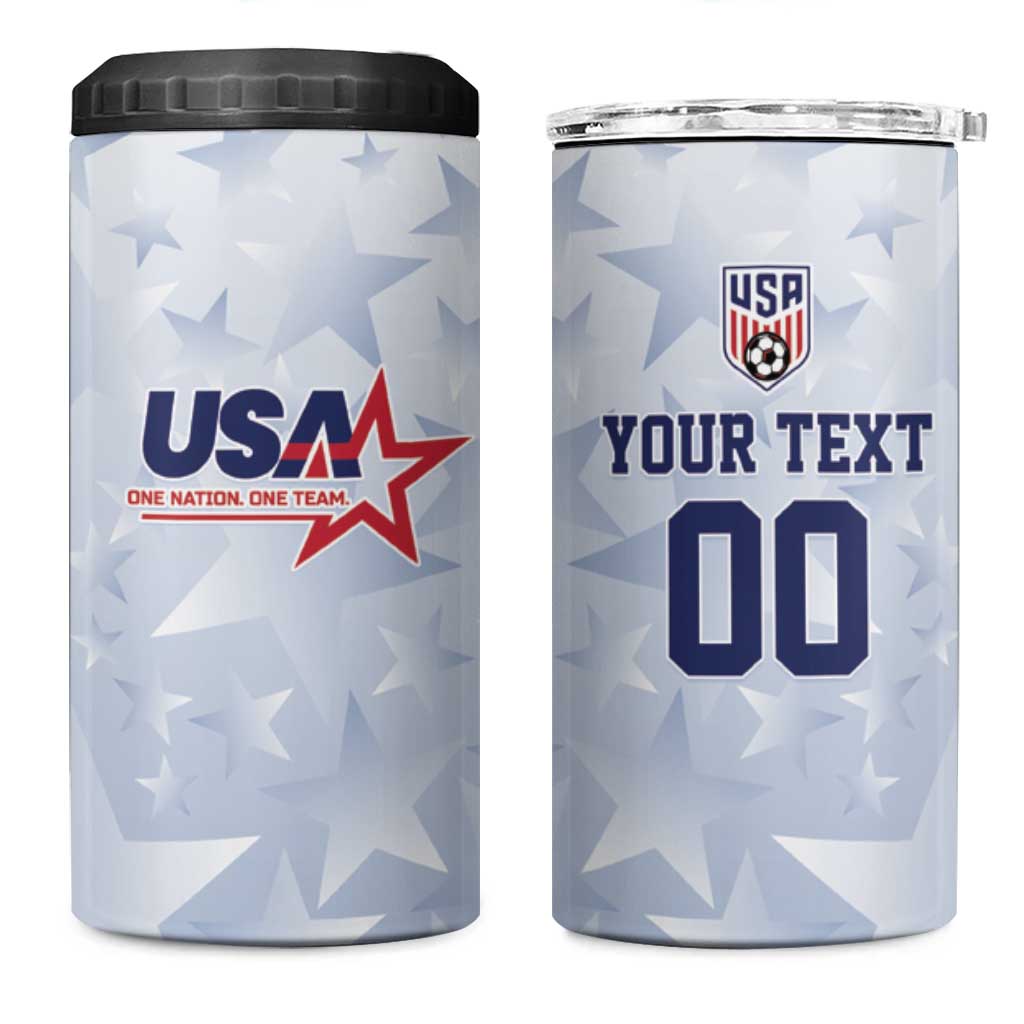 Custom USA Soccer Team 2026 4 in 1 Can Cooler Tumbler One Nation One Team - Wonder Print Shop