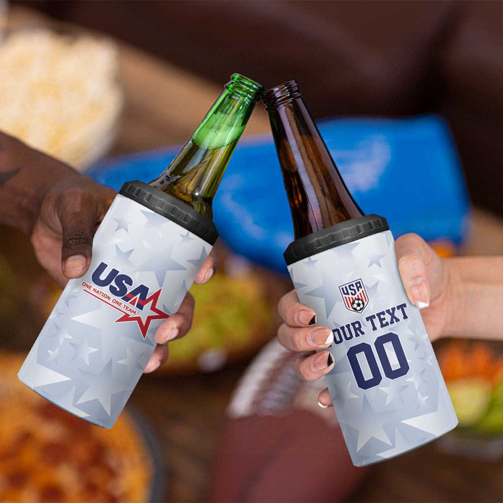 Custom USA Soccer Team 2026 4 in 1 Can Cooler Tumbler One Nation One Team - Wonder Print Shop