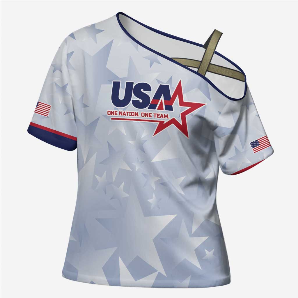 Custom USA Soccer Team 2026 Cross Shoulder Shirt One Nation One Team - Wonder Print Shop