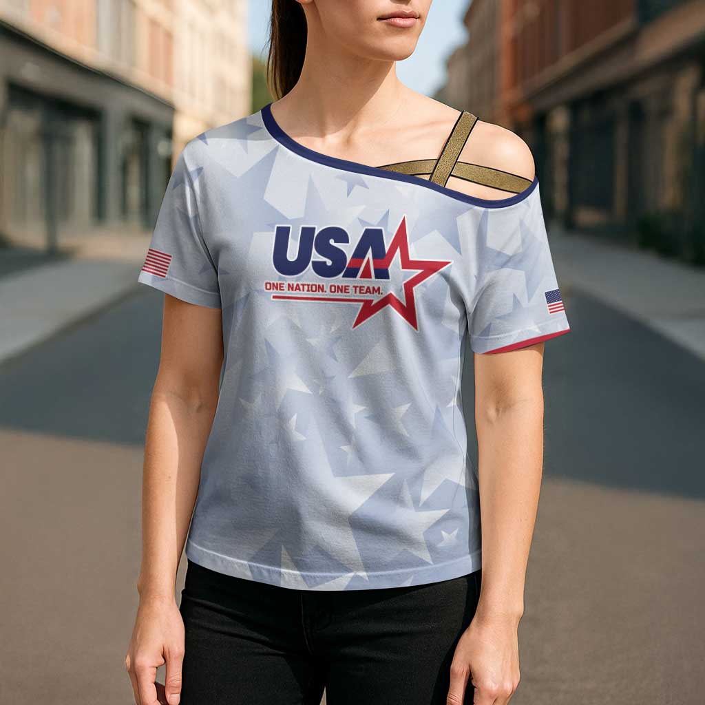 Custom USA Soccer Team 2026 Cross Shoulder Shirt One Nation One Team - Wonder Print Shop