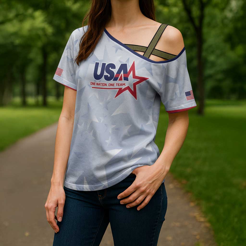 Custom USA Soccer Team 2026 Cross Shoulder Shirt One Nation One Team - Wonder Print Shop