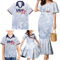 Custom USA Soccer Team 2026 Family Matching Mermaid Dress and Hawaiian Shirt One Nation One Team - Wonder Print Shop