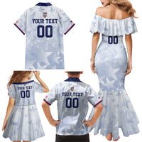 Custom USA Soccer Team 2026 Family Matching Mermaid Dress and Hawaiian Shirt One Nation One Team - Wonder Print Shop