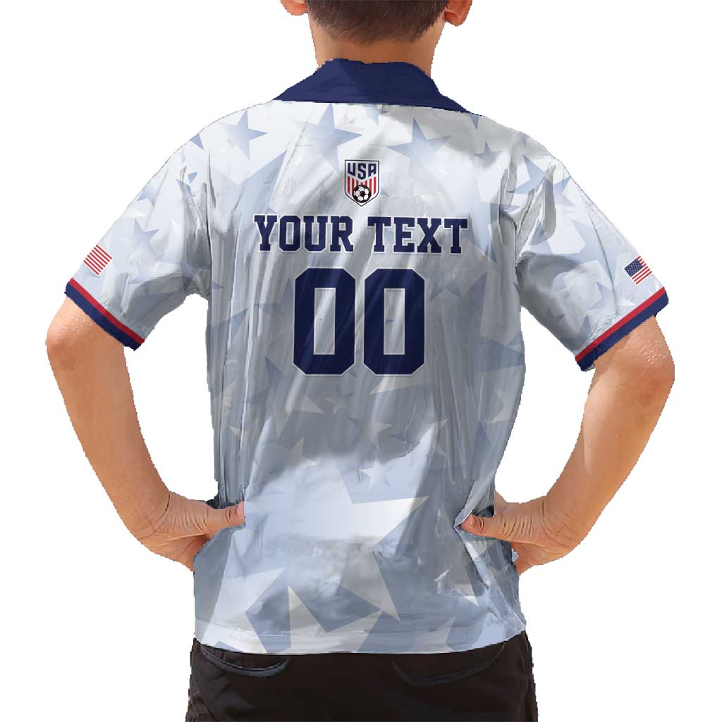 Custom USA Soccer Team 2026 Family Matching Off Shoulder Short Dress and Hawaiian Shirt One Nation One Team - Wonder Print Shop