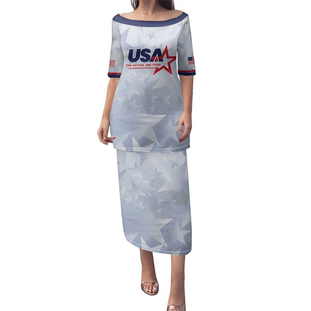 Custom USA Soccer Team 2026 Family Matching Puletasi and Hawaiian Shirt One Nation One Team - Wonder Print Shop