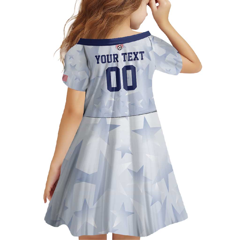 Custom USA Soccer Team 2026 Family Matching Short Sleeve Bodycon Dress and Hawaiian Shirt One Nation One Team - Wonder Print Shop