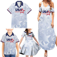 Custom USA Soccer Team 2026 Family Matching Summer Maxi Dress and Hawaiian Shirt One Nation One Team - Wonder Print Shop