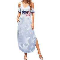 Custom USA Soccer Team 2026 Family Matching Summer Maxi Dress and Hawaiian Shirt One Nation One Team - Wonder Print Shop