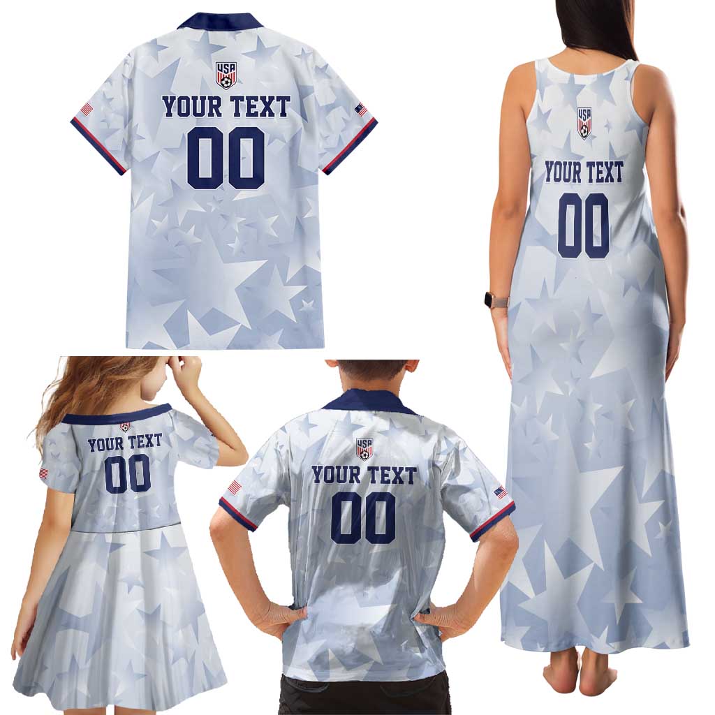 Custom USA Soccer Team 2026 Family Matching Tank Maxi Dress and Hawaiian Shirt One Nation One Team - Wonder Print Shop