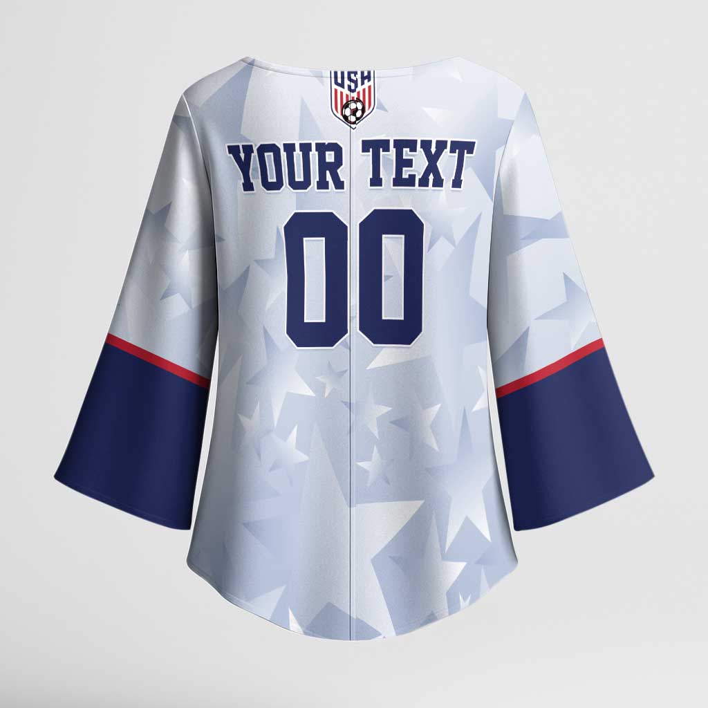 Custom USA Soccer Team 2026 Kimono Sleeve Blouse One Nation One Team - Wonder Print Shop