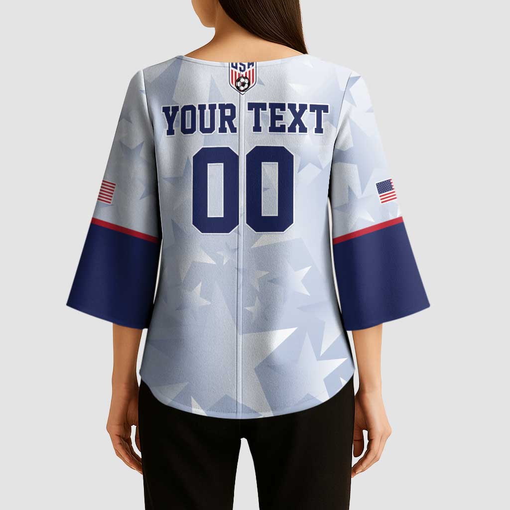 Custom USA Soccer Team 2026 Kimono Sleeve Blouse One Nation One Team - Wonder Print Shop