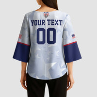 Custom USA Soccer Team 2026 Kimono Sleeve Blouse One Nation One Team - Wonder Print Shop