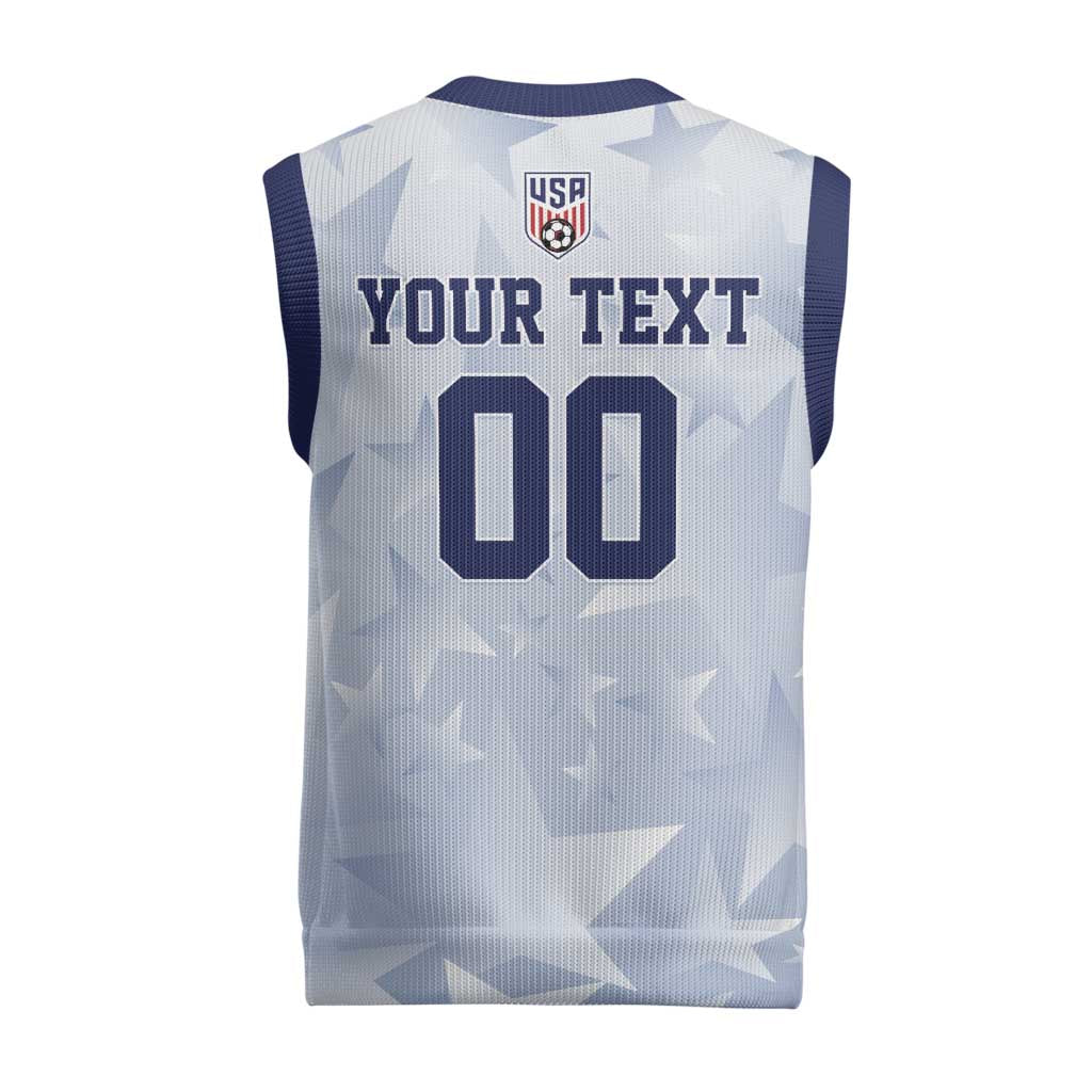 USA Soccer Team 2026 Christmas Knitted V-Neck Vest One Nation One Team - Wonder Print Shop