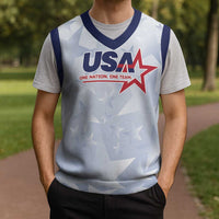 USA Soccer Team 2026 Christmas Knitted V-Neck Vest One Nation One Team - Wonder Print Shop