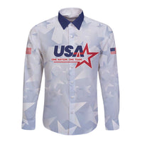 Custom USA Soccer Team 2026 Long Sleeve Button Shirt One Nation One Team - Wonder Print Shop