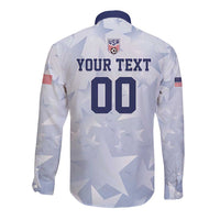 Custom USA Soccer Team 2026 Long Sleeve Button Shirt One Nation One Team - Wonder Print Shop
