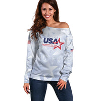 Custom USA Soccer Team 2026 Off Shoulder Sweater One Nation One Team - Wonder Print Shop
