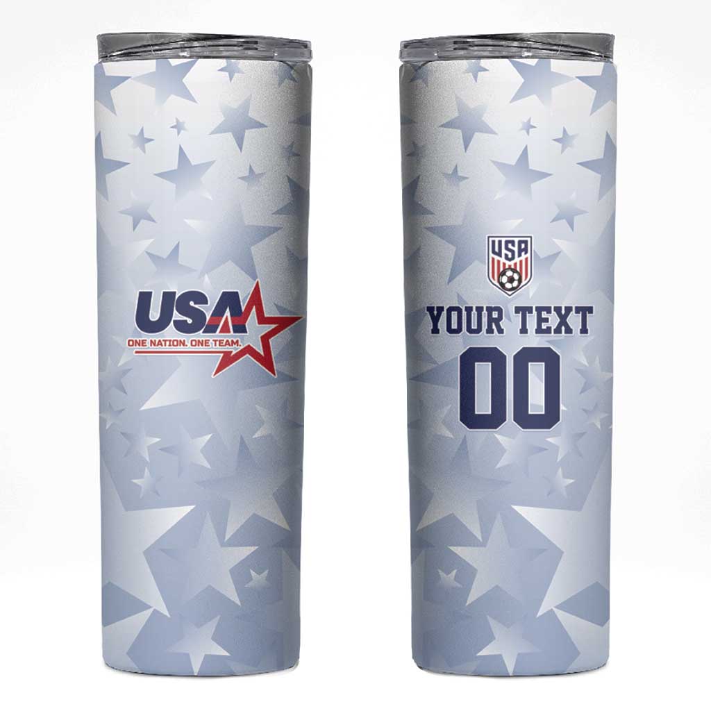 Custom USA Soccer Team 2026 Skinny Tumbler One Nation One Team - Wonder Print Shop