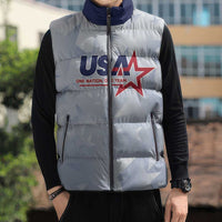 Custom USA Soccer Team 2026 Sleeveless Puffer Jacket One Nation One Team - Wonder Print Shop