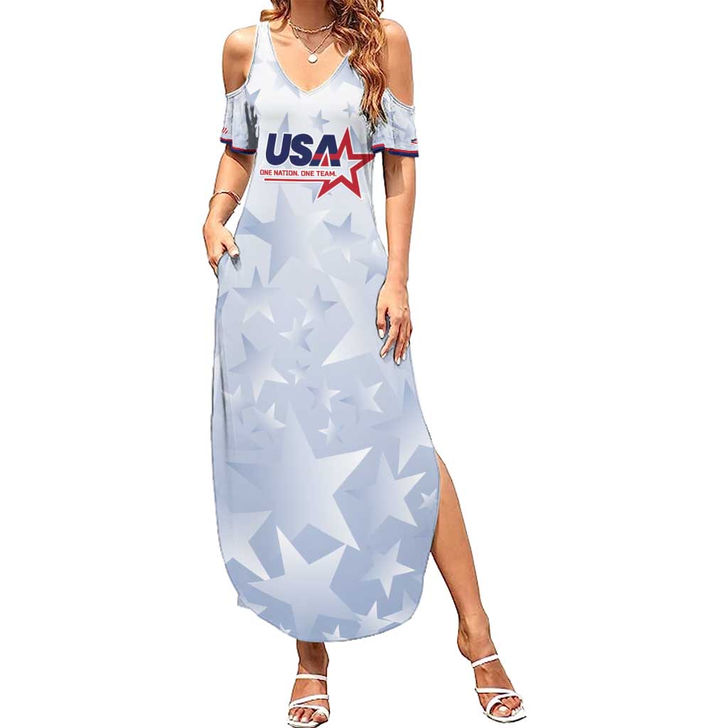 Custom USA Soccer Team 2026 Summer Maxi Dress One Nation One Team - Wonder Print Shop