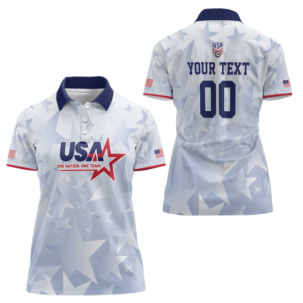 Custom USA Soccer Team 2026 Women Polo Shirt One Nation One Team - Wonder Print Shop