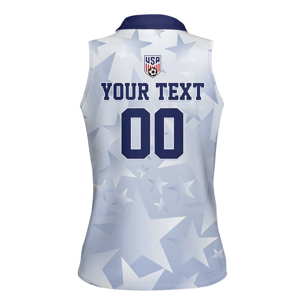 Custom USA Soccer Team 2026 Women Sleeveless Polo Shirt One Nation One Team - Wonder Print Shop