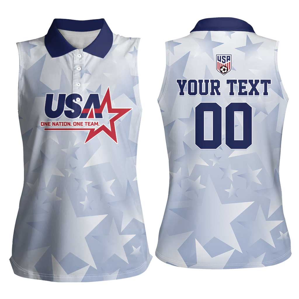 Custom USA Soccer Team 2026 Women Sleeveless Polo Shirt One Nation One Team - Wonder Print Shop