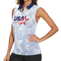 Custom USA Soccer Team 2026 Women Sleeveless Polo Shirt One Nation One Team - Wonder Print Shop