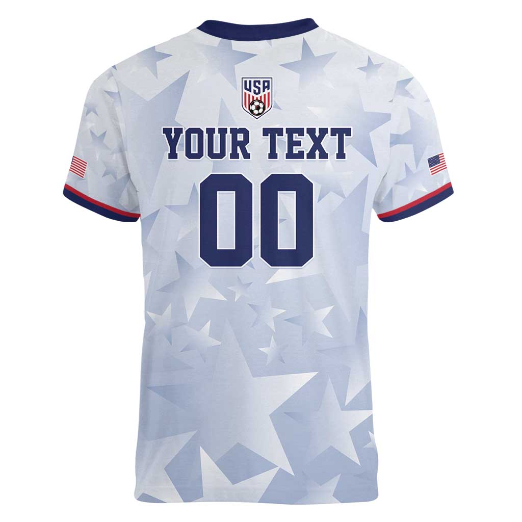 Custom USA Soccer Team 2026 Women V-Neck T-Shirt One Nation One Team - Wonder Print Shop
