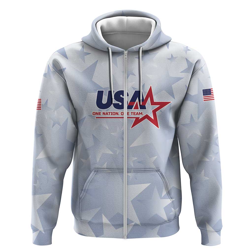 Custom USA Soccer Team 2026 Zip Hoodie One Nation One Team - Wonder Print Shop