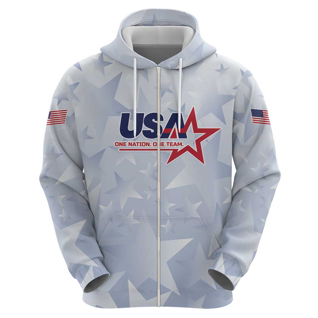 Custom USA Soccer Team 2026 Zip Hoodie One Nation One Team - Wonder Print Shop