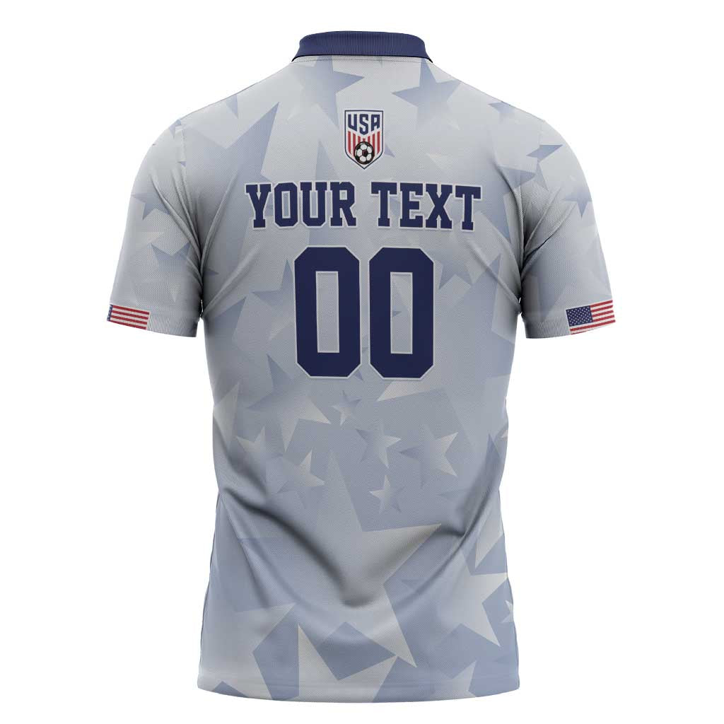 Custom USA Soccer Team 2026 Zipper Polo Shirt One Nation One Team - Wonder Print Shop