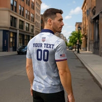 Custom USA Soccer Team 2026 Zipper Polo Shirt One Nation One Team - Wonder Print Shop