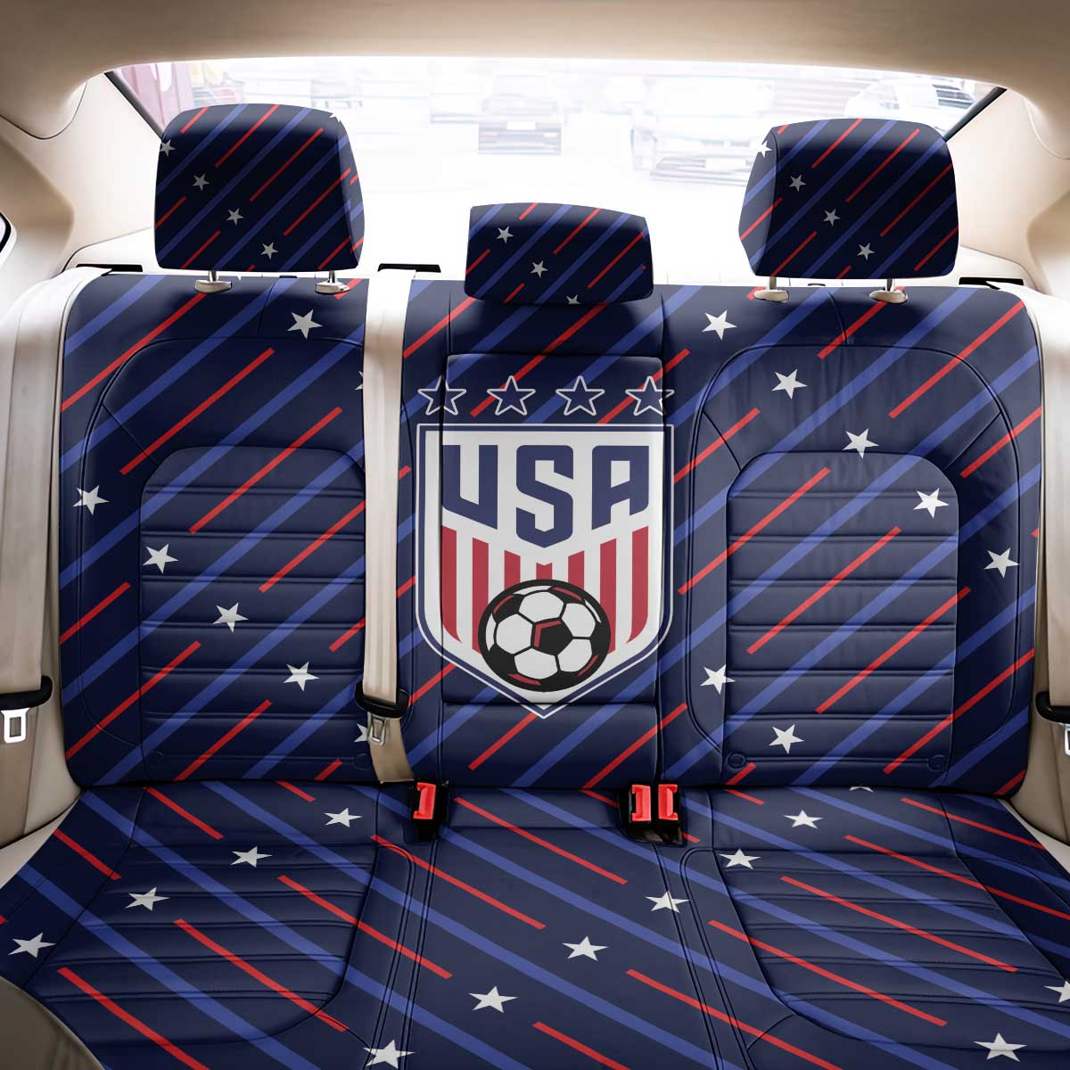 Soccer USA 2026 Back Car Seat Cover Stronger Together We Are One Nation - Wonder Print Shop