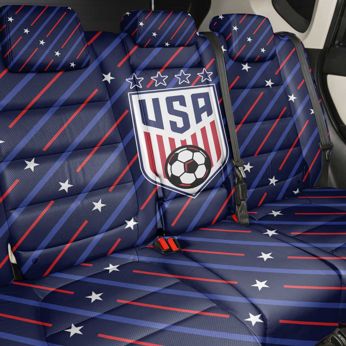 Soccer USA 2026 Back Car Seat Cover Stronger Together We Are One Nation - Wonder Print Shop