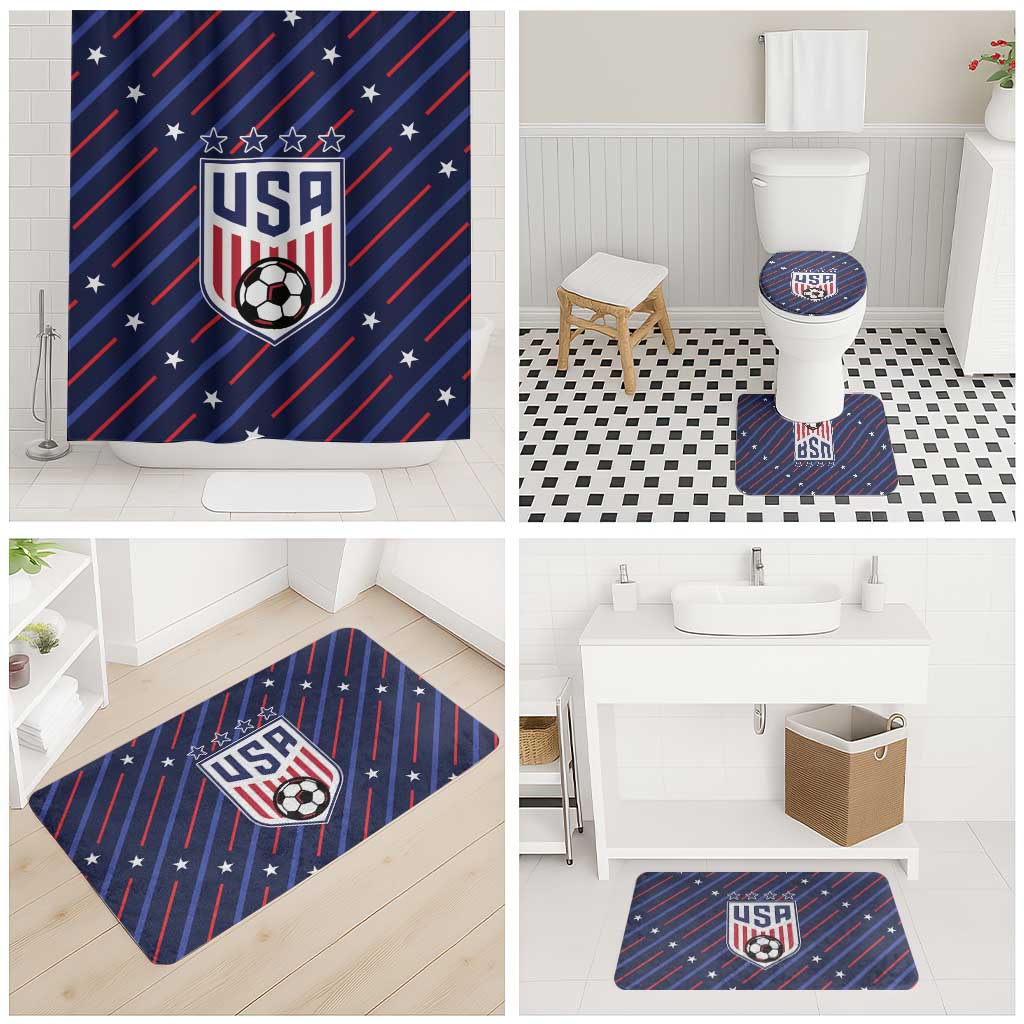 Soccer USA 2026 Bathroom Set Stronger Together We Are One Nation - Wonder Print Shop