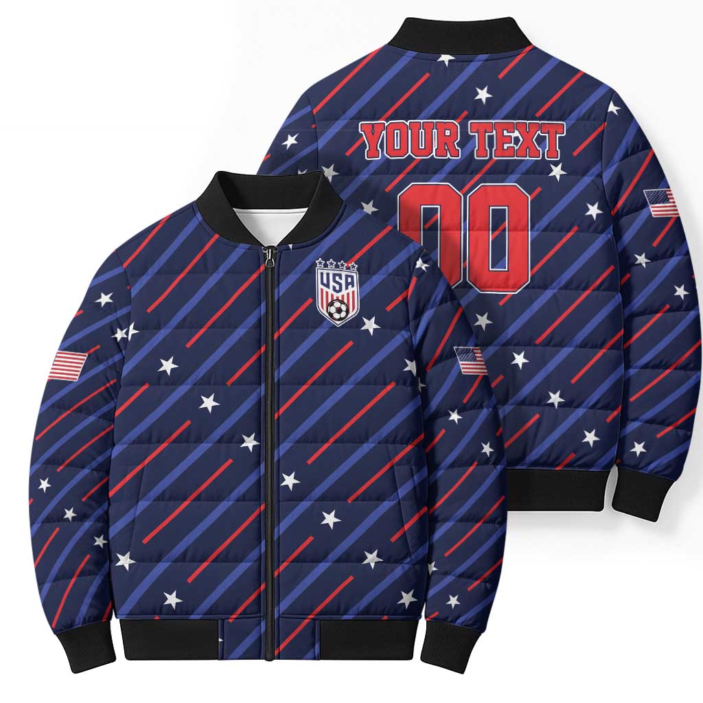 Custom Soccer USA 2026 Bomber Puffer Jacket Stronger Together We Are One Nation - Wonder Print Shop