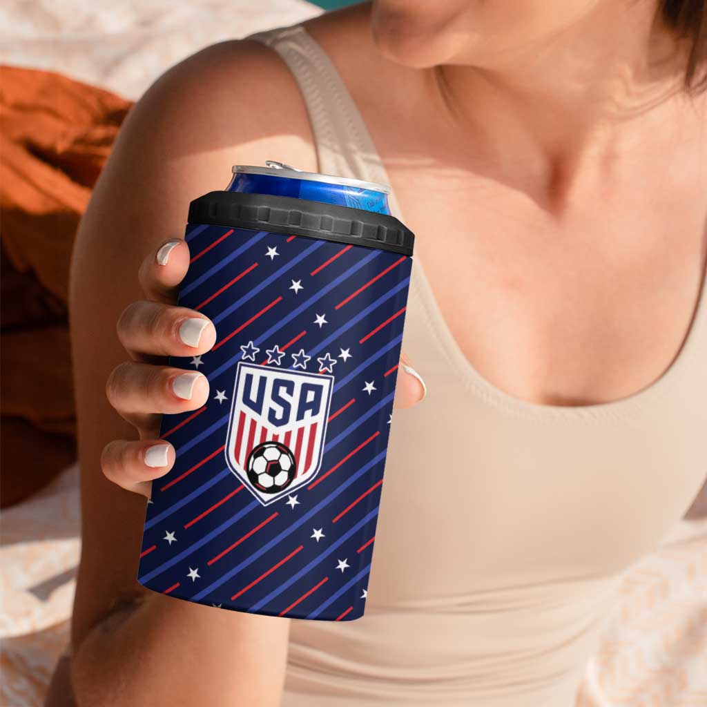 Custom Soccer USA 2026 4 in 1 Can Cooler Tumbler Stronger Together We Are One Nation - Wonder Print Shop